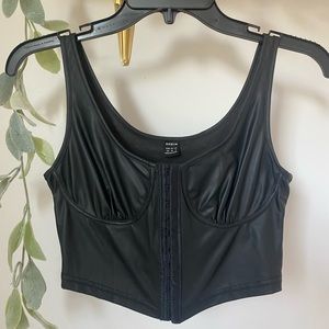 Fo leather “corset” top